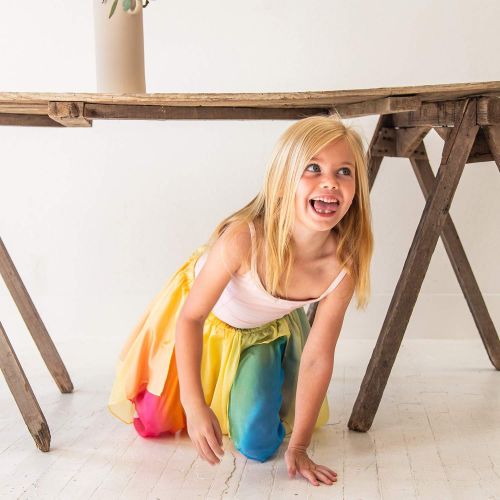  Sarahs Silks - Reversible Silk Fairy Skirt (Yellow/Rainbow)