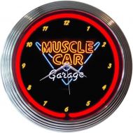 Neonetics Muscle Car Garage Neon Wall Clock, 15-Inch