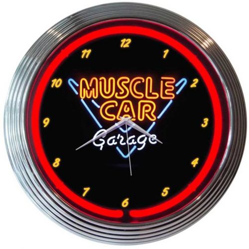  Neonetics Muscle Car Garage Neon Wall Clock, 15-Inch