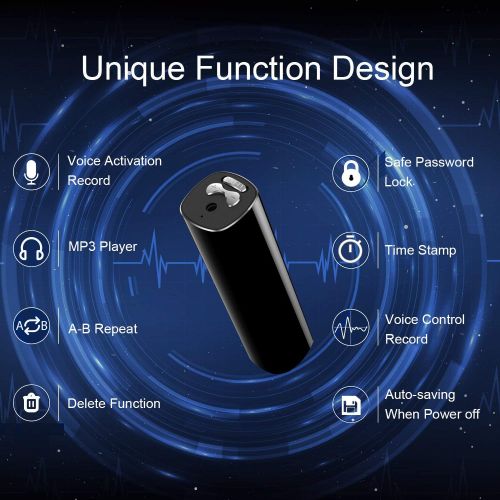  Mini Digital Voice Recorder,8GB Voice Activated Recorder 365 Standby 800 Hours Capacity Audio Sound Recording Dictaphone-by Hfuear