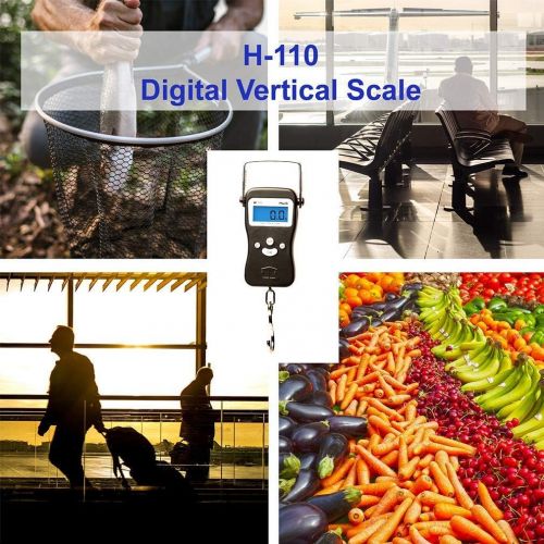  [아마존베스트]AWS American Weigh Scale H Series Digital Multifunction Electronic Hanging Scale, Black, 110lb x 0.05 lb...