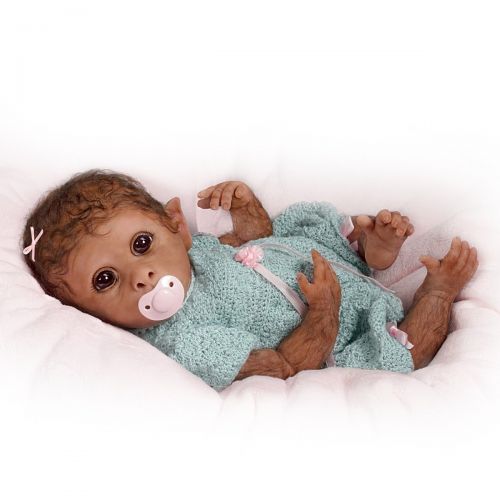  The Ashton-Drake Galleries So Truly Real Weighted And Fully Poseable Baby Monkey Doll By Linda Murray