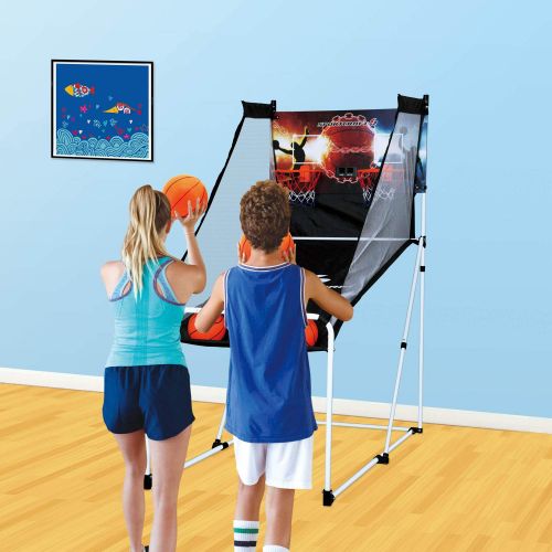  Sportcraft Double Electronic Hoops Basketball Arcade Game 4 Balls & 1 Carry Bag