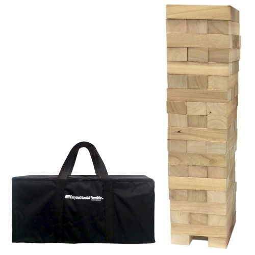  EasyGoProducts EasyGO Giant Stack & Tumble Giant Wood Stacking & Tumble Tower Blocks Game Includes Heavy Duty Duffle Carry Bag, XX- Large, Stacks to Over 5 feet Tall