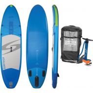 Surftech Skiff Air Travel 100 Inflatable Stand Up Paddle Board (iSUP) Package | Includes Travel Back Pack, Fin, High Pressure Dual Action Hand Pump
