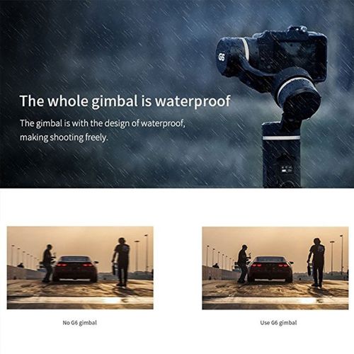  FeiyuTech G6 3-Axis Handheld Gimbal for GoPro Hero 6543Session, Sony RX0, Yi Cam 4K, AEE Action Cameras and Other Similar-Sized Cams Splash Proof (Tripod and Extension Pole Inc