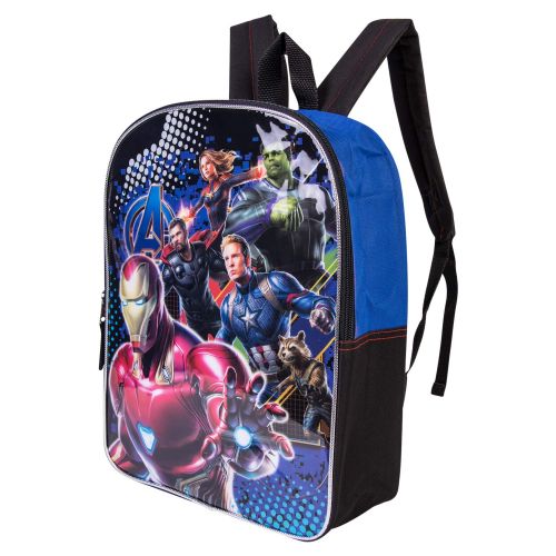 마블시리즈 Marvel Avengers Backpack Combo Set - Avengers Boys 3 Piece Backpack Set - Ironman & Captain America Backpack Waterbottle and Carabina (Black/Blue)