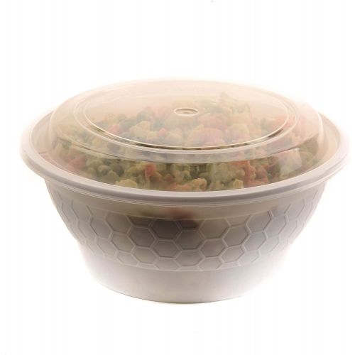  Brand: EcoQuality EcoQuality Meal Prep Containers [150 Pack] White Round Bowls with Lids, Food Storage Bento Box, Microwavable,Premium,Stir Fry | Lunch Boxes | BPA Free | Freezer/Dishwasher Safe | D