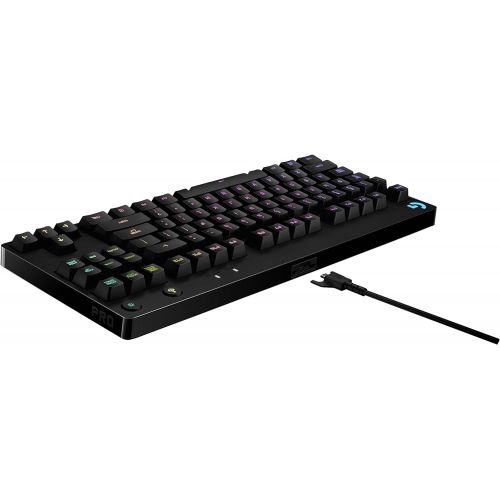 로지텍 Logitech G Pro Mechanical Gaming Keyboard, 16.8 Million Colors RGB Backlit Keys, Ultra Portable Design, Detachable Micro USB Cable