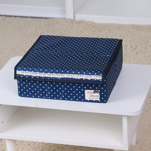  HOMESGU 3 Set Adjustable Storage Box Fabric Storage Bins Foldable Closet Underwear Organizer Drawer Divider kit for Underwear Bras Socks Ties(Set(Bra Box+16-Grid+24-Grid), Dot Pink