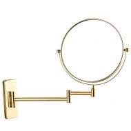GURUN 8-Inch Double-Sided Wall Mount Makeup Mirrors with 7X Magnification, Gold Finished M1406J(8in,7X)