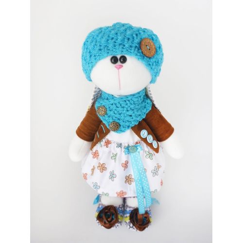  Stuffed bunny doll 14.5 inches, Plush toy, Handmade by ZuzuHappyToys