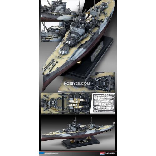 아카데미 Academy 1350 H.M.S. Warspite Battleship Military Ship Plastic Model Kit #14105