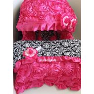 Rosy Kids 9pc Baby Girl Ultimate Set of Infant Car Seat Cover Canopy Headrest Blanket Hat Nursing Scarf, 25JE10