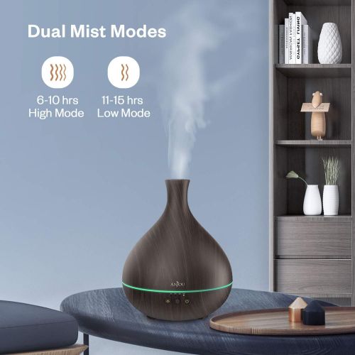  [아마존 핫딜]  [아마존핫딜]Essential Oil Diffuser,Anjou 500ml Cool Mist Humidifier,One Fill for 12hrs Consistent Scent & Aromatherapy, Worlds First Diffuser with Patented Oil Flow System for Home & Office