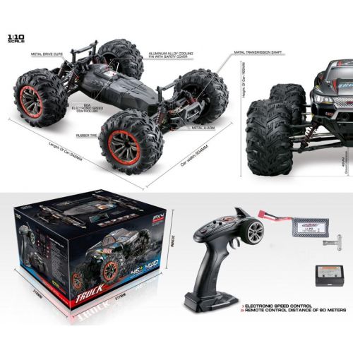  RC Car - Vanvler 1/10 Scale High Speed 46km/h 2.4Ghz 4WD Radio Controlled Off-Road RC Car (Multicolor)