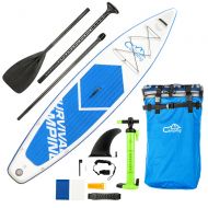 Pexmor 12 Inflatable Stand up Paddle Board (6 inches Thick) with SUP Accessories & Carry Bag | Wide Stance, Bottom Fin for Paddling, Surf Control, Non-Slip Deck | Youth & Adult Sta