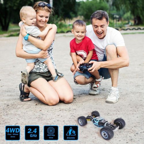  Pyle Jovial Kids Outdoor 2.4 GHz Wireless Remote Control RC Monster Rock Crawler Off Road Truck RTR LowHigh Chassis Stunt Car Toy with Rechargeable Battery Pack for Any Outdoor Terrain
