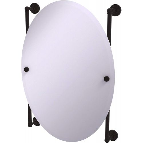  Allied Precision Industries Allied Brass WP-27-91-ORB Waverly Place Collection Oval Frameless Rail Mounted Mirror Oil Rubbed Bronze