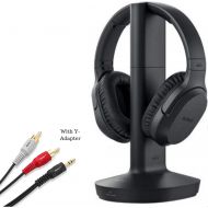 Sony RF995RK Headphone & Cable Bundle  Wireless RF Headphones Feature 150-Foot Range, Noise Reduction, Volume Control, Voice Mode, 20-Hr Battery Life  6-ft 3.5mm Stereo2 RCA Plu