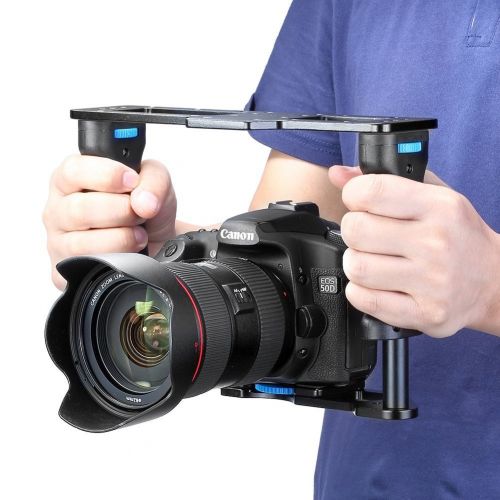  IShot Pro iShot Pro Universal 360° Adjustable Premium All Metal Filmmaking Video Rig LED Mic Stabilizer Kit Camera Cage - Compatible with iPhone Samsung Android Google Sony GoPro Action Came