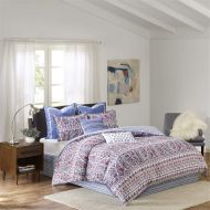 Echo Design Woodstock Comforter Set King Size - Blue Red, Floral  4 Piece Bed Sets  Cotton Teen Bedding for Girls Bedroom