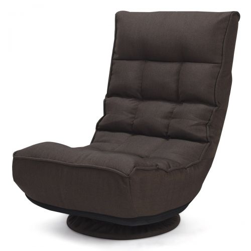 자이언텍스 Giantex 360 Degree Swivel Game Chair Folding 4-Position Adjustable Floor Lazy Sofa Chair