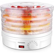 Flexzion Dehydrator for Food Fruit - Electric Food Saver Fruit Dehydrator Preserver Dry Fruit Dehydration Machine with 5 Stackable Tray