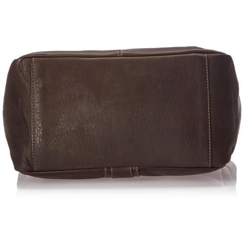  Piel Leather Small Tablet Tote, Chocolate