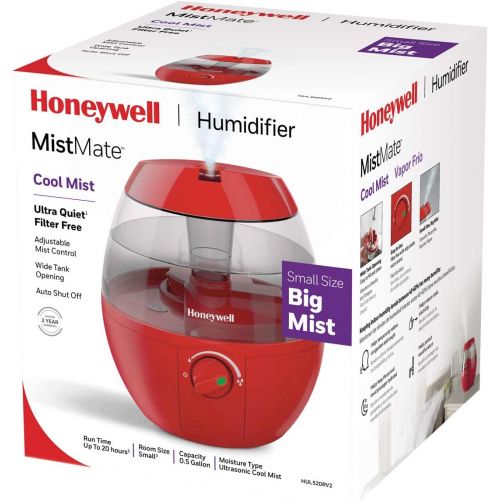 Honeywell HUL520B Mistmate Cool Mist Humidifier Black With Easy Fill Tank & Auto Shut-Off, For Small Room, Bedroom, Baby Room, Office