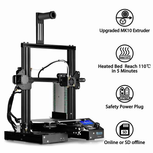  SainSmart x Creality Ender-3 3D Printer, Resume Printing V-Slot Prusa i3, for Home & School Use, Build Volume 8.7 x 8.7 x 9.8