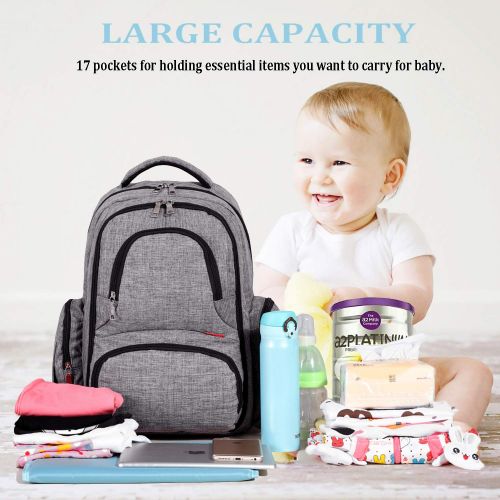  CROCOD Big Sale - Baby Diaper Bag Waterproof Travel Diaper Backpack with Changing Pad and Stroller Clips...