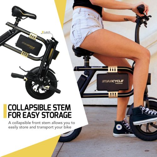 스웩트론 Swagtron SwagCycle Classic E-Bike - Folding Electric Bicycle with 10 Mile Range, Collapsible Frame, and Handlebar Display