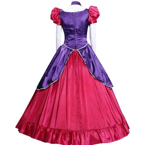  AGLAYOUPIN Adult Evil Step Sister Cosplay Costume Fancy Red Court Dress Halloween