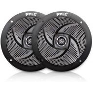 [아마존베스트]Pyle Marine Speakers - 4 Inch 2 Way Waterproof and Weather Resistant Outdoor Audio Stereo Sound System with 100 Watt Power and Low Profile Slim Style Design - 1 Pair - PLMRS4B (Bla