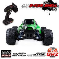 Distianert RC Truck 1/18 Scale Flexible 4WD RC Car for Kids & Adults, 2.4Ghz Radio Controlled Off-Road Electronic Monster Truck R/C RTR Hobby Grade 45km/H High Speed(with an Extra