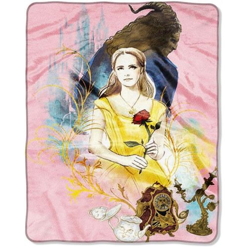  Northwest Disney Beauty and the Beast - Belle Dreaming Double Sided Cloud Blanket - 40 inch x 50 inch. Luxuriously Soft and Warm. Double Sided Design