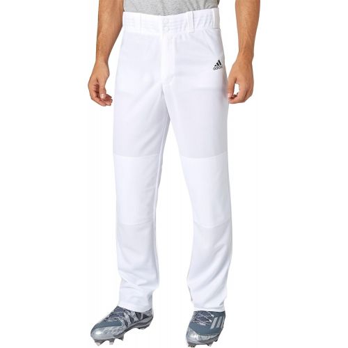 아디다스 adidas Mens Triple Stripe Open Bottom Baseball Pants (White, L)