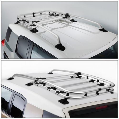  Auto Dynasty For FJ Cruiser Silver-Coated Aluminum Roof Rack Rail Top Cargo Luggage Carrier