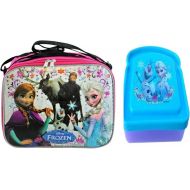 Disney Frozen Insulated Soft Lunch Bag Featuring Elsa, Anna, Olaf, Kristoff & Sven Bonus Frozen Bread Shaped Sandwich Container