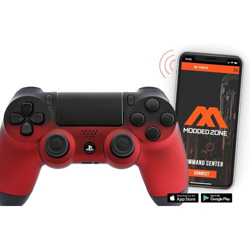  ModdedZone Soft Touch Shadow Red Ps4 Rapid Fire Custom Modded Controller 40 Mods for All Major Shooter Games Auto Aim, Quick Scope, Sniper Breath, Burst Fire & More