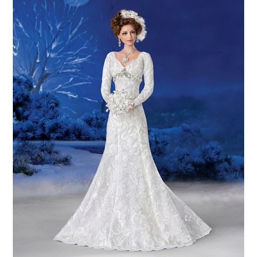  The Ashton-Drake Galleries Winter Wedding Bride Doll with 10 Piece Ensemble