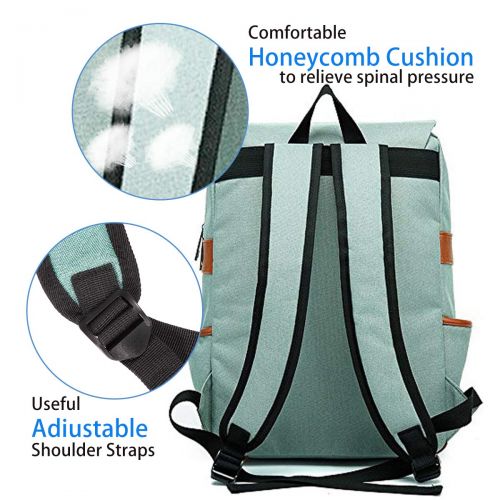  OURBAG Unisex British Style Casual Waterproof Oxford School Backpack Rucksack Light Green