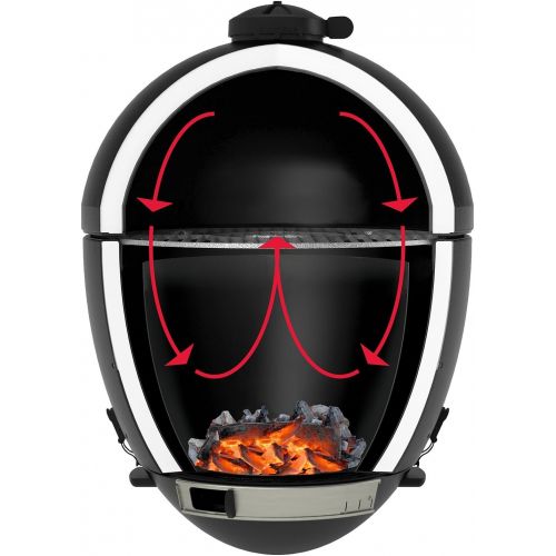  Char-Griller 16620 Akorn Kamado Kooker Charcoal Barbecue Grill and Smoker, Black