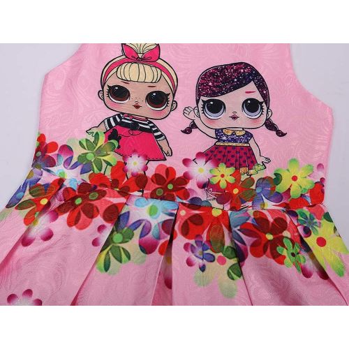  WNQY Girls Surprise Princess Costume Doll Digital Print Party Gown Dress for Doll Surprised