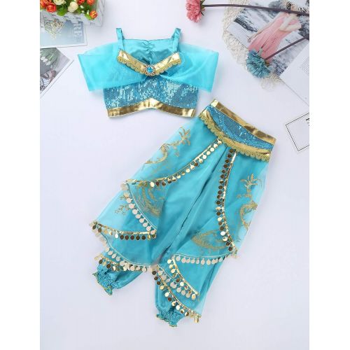  Agoky Kid Girls Sequined Princess Dress Up Halloween Birthday Theme Party Cosplay Costumes