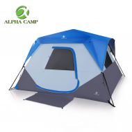 ALPHA CAMP 6 Person Instant Cabin Tent CampingTraveling Family Tent Lightweight Rainfly with Mud Mat - 10 x 9