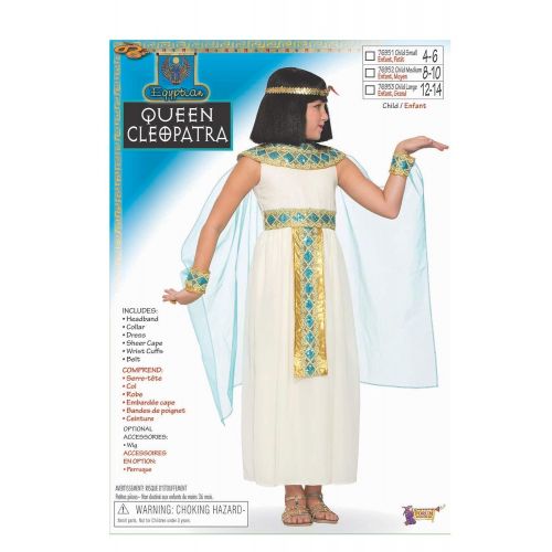  Forum Novelties Girls Queen Cleopatra Costume, White, Large