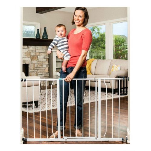  Unknown Dog Gate Walk Thru Pet Fence Baby Child Safety Wide Indoor Adjustable Barrier