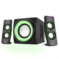 Cyber Acoustics Bluetooth Speakers with LED Lights  The Perfect Gaming, Movie, Party, Multimedia 2.1 Subwoofer Speaker System (CA-SP34BT)